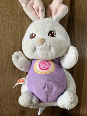 Vintage ‘98 Fisher Price 71288 White Bunny Stuffed Rattle Lovey Plush Spring